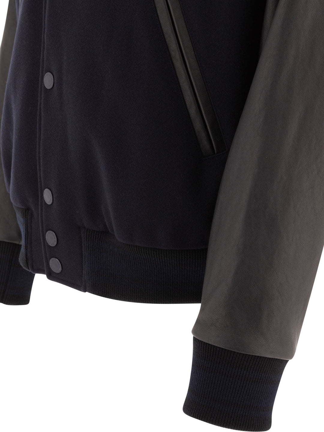 Golden Goose Wool And Leather Bomber Jacket Jackets and Coats - Blue | bc1790c43e6145cf83c6c7a782935434f211630d