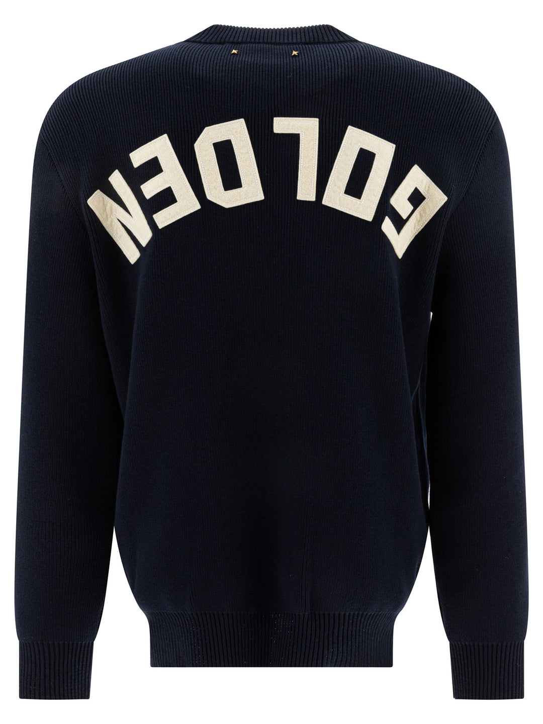 Golden Goose Crew-Neck Sweater With Logo Knitwear - Blue | fa8bd4277e1730492126dd08e5887e8881c6968b