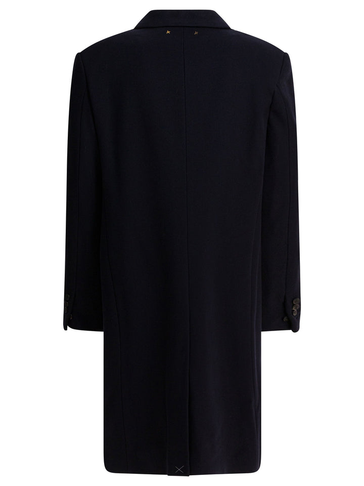 Golden Goose Single-Breasted Wool Coat Jackets and Coats - Blue | ecf8e1b0b785098d70dbb2e397d69599479f7ebd