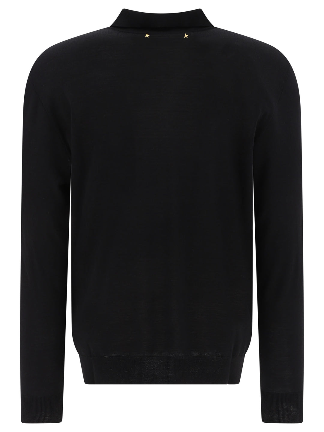 Golden Goose Wool Long-Sleeved Polo Shirt Polo shirts - Black | 146a54b0c6a7b061865471ef954657672bc8a004