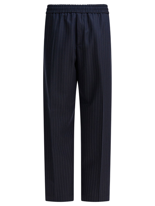 Wool Jogging Pants Trousers Blue