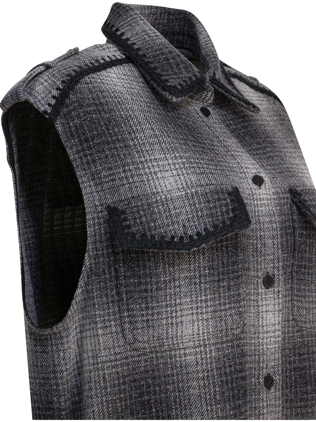 Golden Goose Wool-Blend Chemisier Dress Dresses - Grey | 243cbd0fd67f4097991805b96f1aa24273c345fc