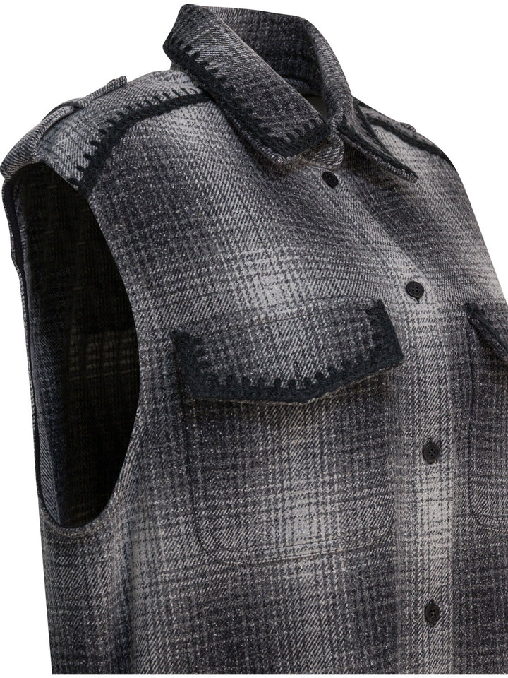 Golden Goose Wool-Blend Chemisier Dress Dresses - Grey | 243cbd0fd67f4097991805b96f1aa24273c345fc