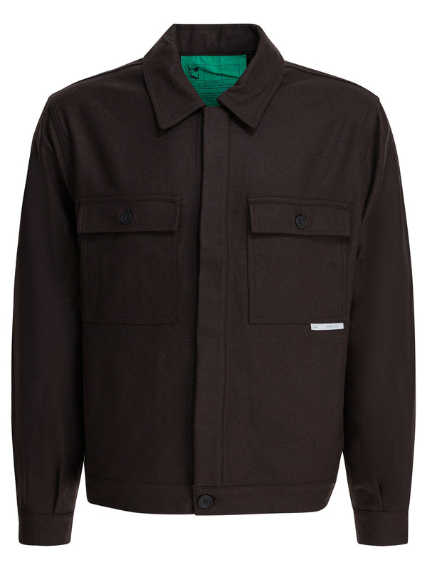 Wool Blend Overshirt Jacket Jackets And Coats Brown