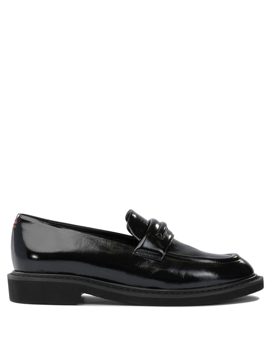 Glossy Leather Loafers Loafers & Slippers Black