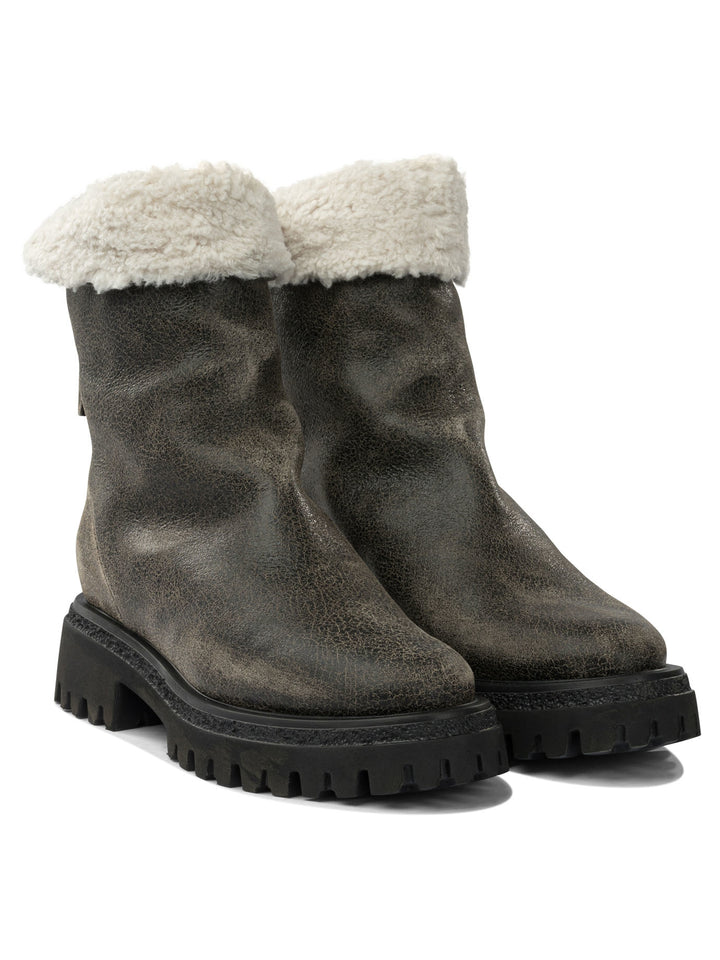 Halmanera Leather Zippered Ankle Boots - Brown | 894eee5324550994ca549503381993836e9bd503