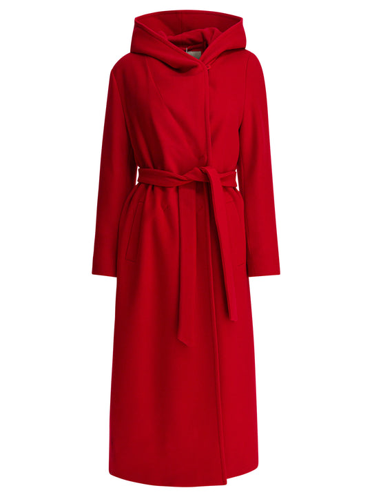 Virgin Wool Long Coat Jackets And Coats Red