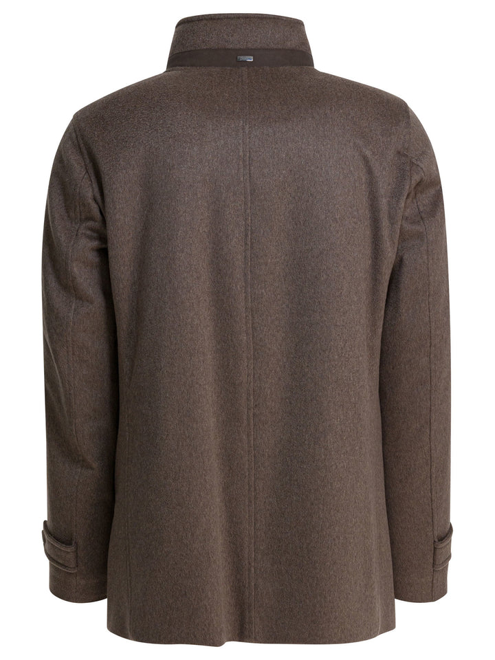 Herno Cashmere Coat Jackets and Coats - Brown | 44a02a3dfe88a1d5e0536dbeb3701432773f61e9