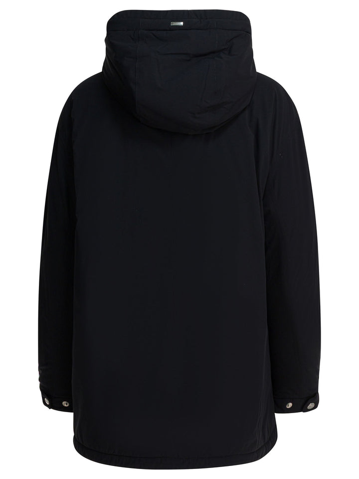 Herno Nylon Hooded Jacket Jackets and Coats - Black | e1d6aefa73da375fc94e5bd274692620e42e29e3