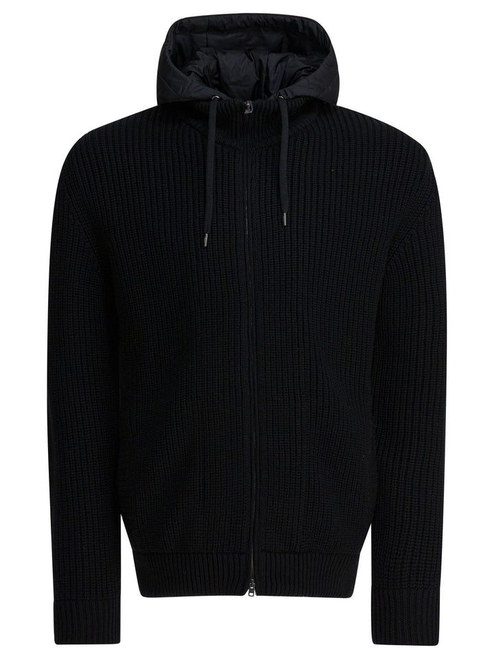 Herno Virgin Wool Short Down Jacket Jackets and Coats - Black | 1c0967d97f5179ec9e38cc3608e78e7cb02b3397