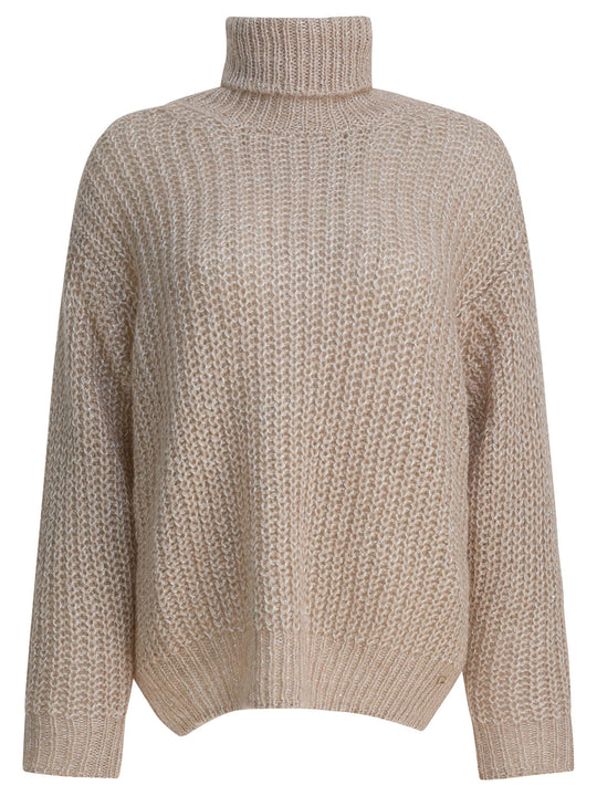 Wool And Alpaca Turtleneck Sweater Knitwear Beige