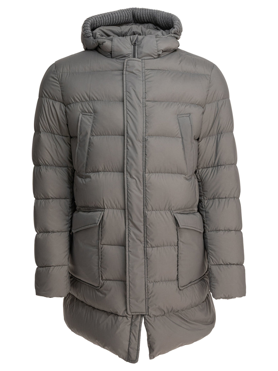 Herno Long Down Jacket With Hood Jackets and Coats - Grey | 3c0ef694e19bb1bf9655d23eb2dbd5933d00baa1
