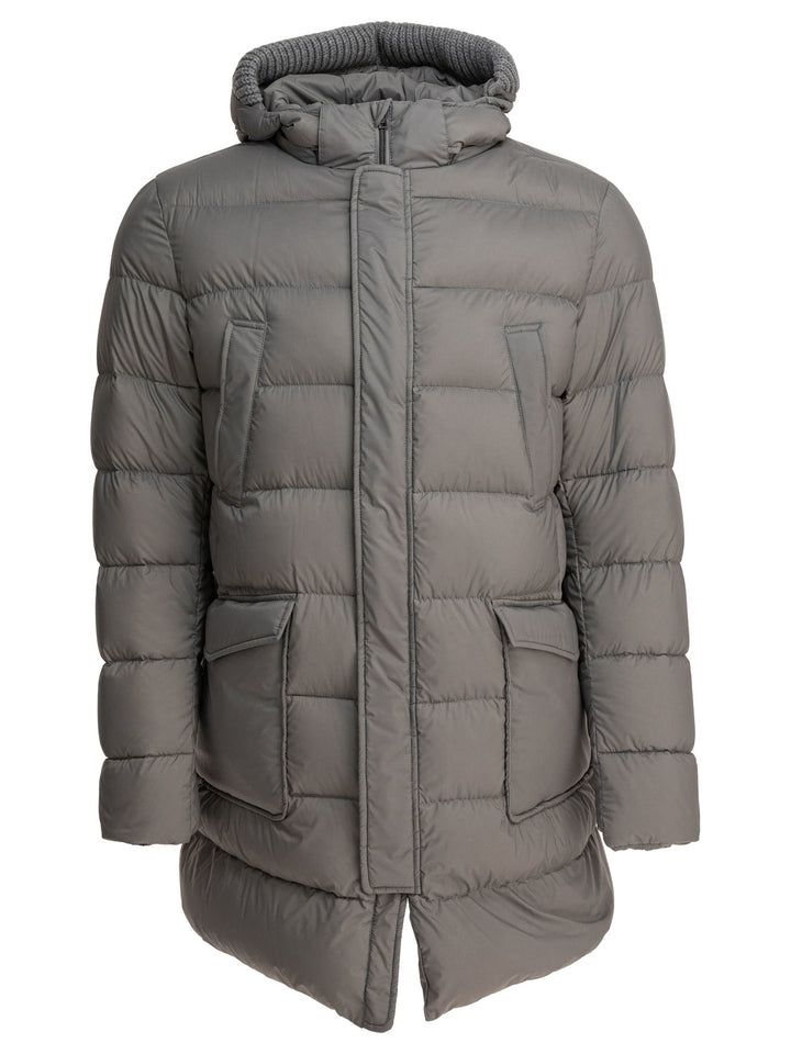 Herno Long Down Jacket With Hood Jackets and Coats - Grey | 3c0ef694e19bb1bf9655d23eb2dbd5933d00baa1