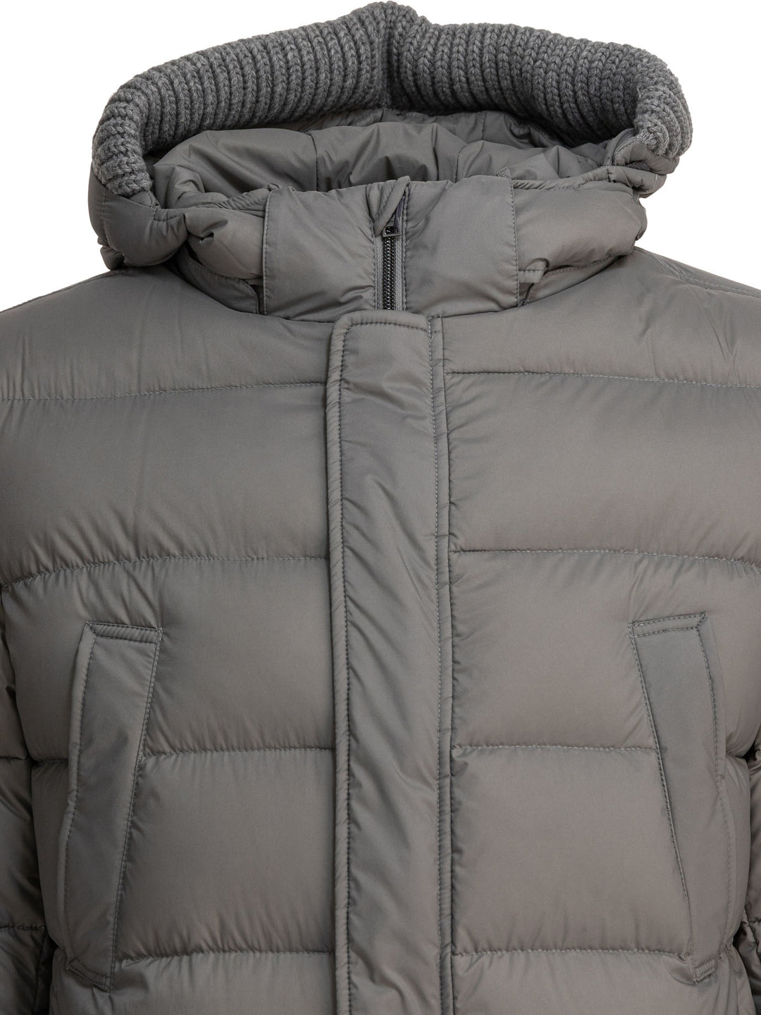 Herno Long Down Jacket With Hood Jackets and Coats - Grey | 955db29741f7b432773457fba947814f6fabd869