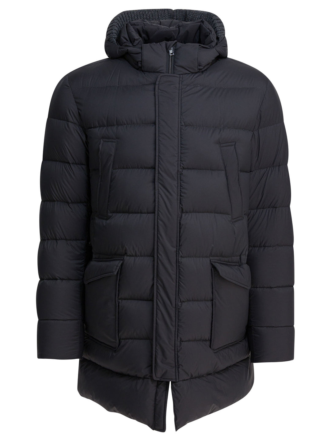 Herno Long Down Jacket With Hood Jackets and Coats - Grey | 173cc7a28e057a1482e265b31443f84c03bf5d41