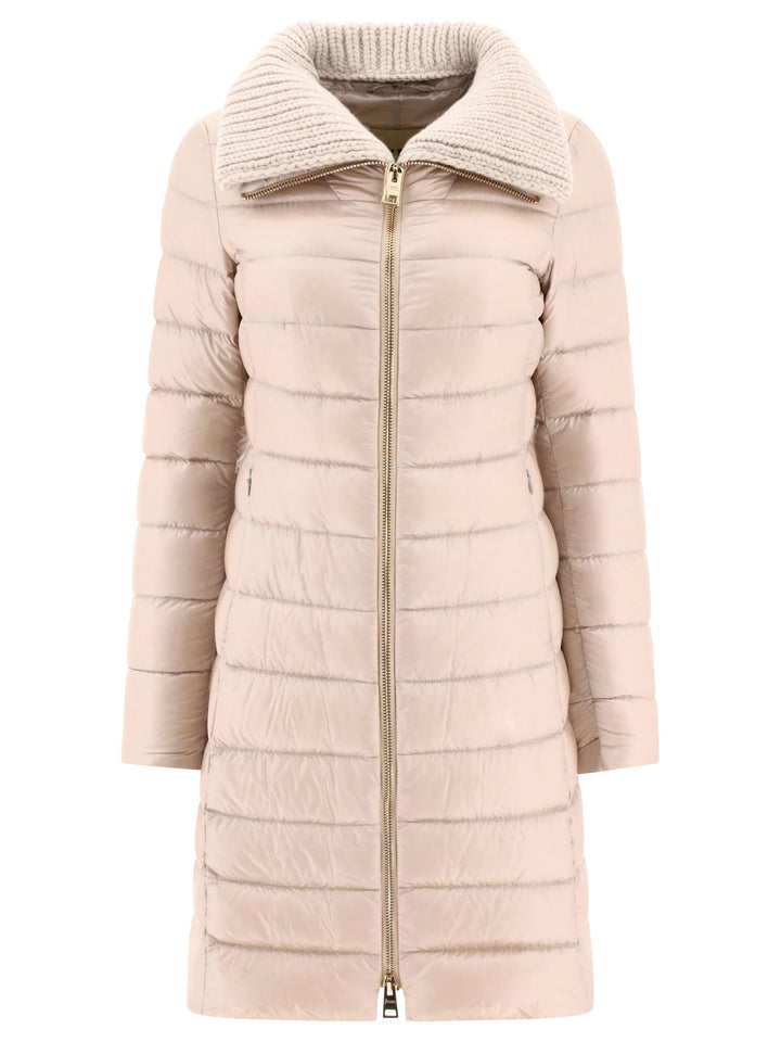 Herno Long Down Jacket With Wool Collar Jackets and Coats - Beige | 09dda3526fcb84f559f2dac8e10ef21f146fa62e