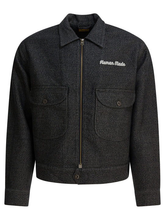 Zippered Overshirt Jacket Jackets And Coats Grey