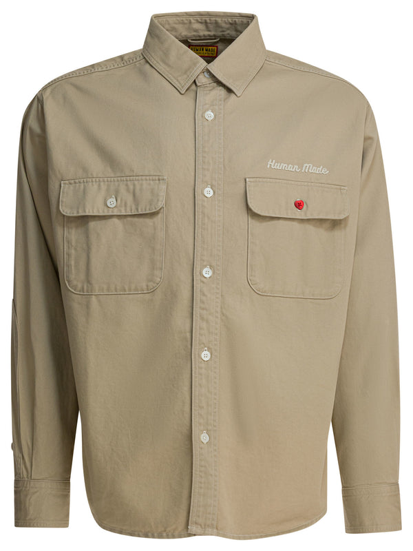 Overshirt Jacket With Print Jackets And Coats Beige
