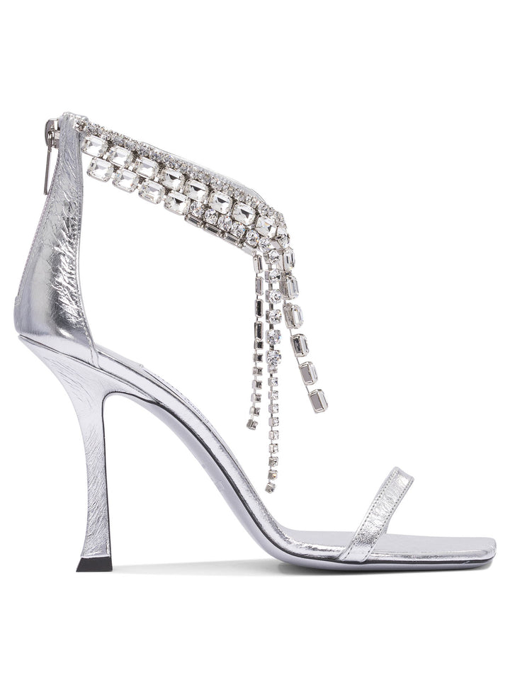 Jimmy Choo 100 Mm Sandals - Silver | 779d8f1ae78fc49ac46543f12635a24de48f9c64