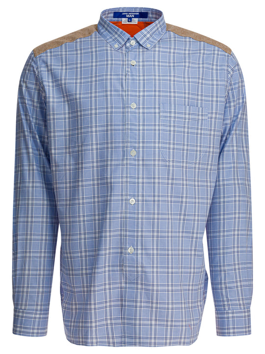 Check Shirt With Quilted Inserts Shirts Light Blue