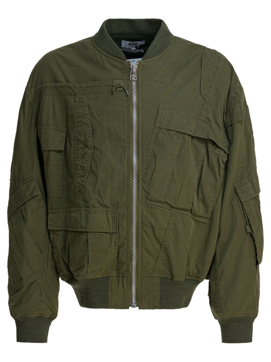 Cotton And Nylon Bomber Jacket Jackets And Coats Green