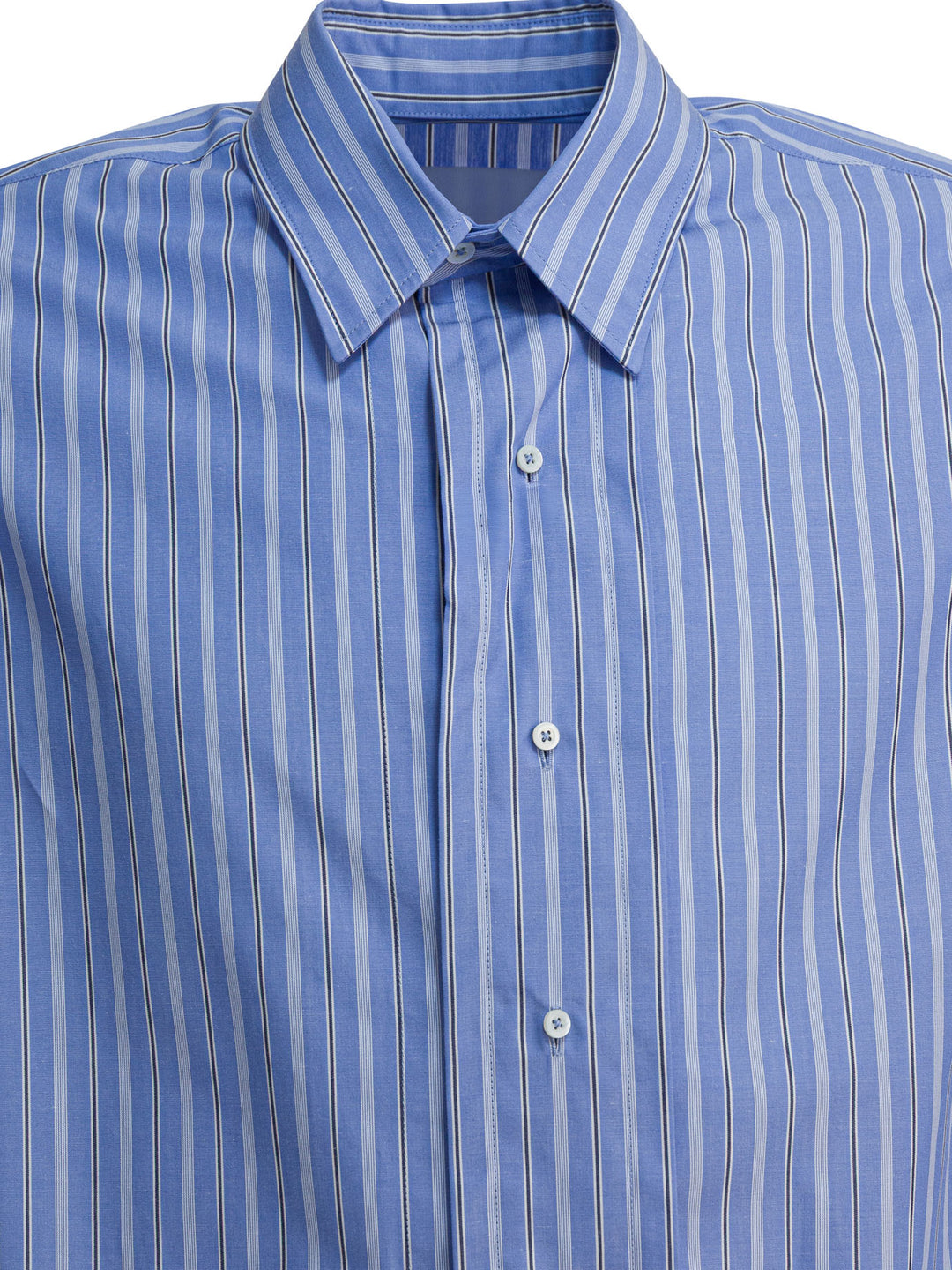 Maison Margiela Cotton Striped Shirt Shirts - Light blue | bef12f779cd09acd7080ed2f43dca0d49e029139