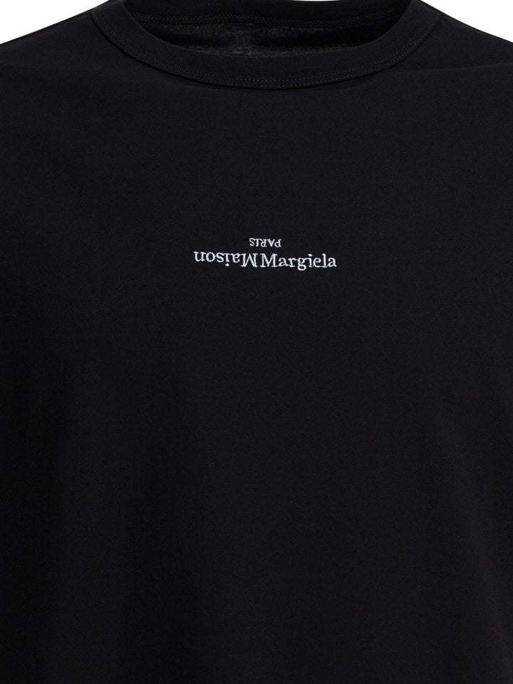 Maison Margiela T-Shirt With Logo T-shirts - Black | 6a31c9629b396b6e15e9a6ad88aac75f74193adb