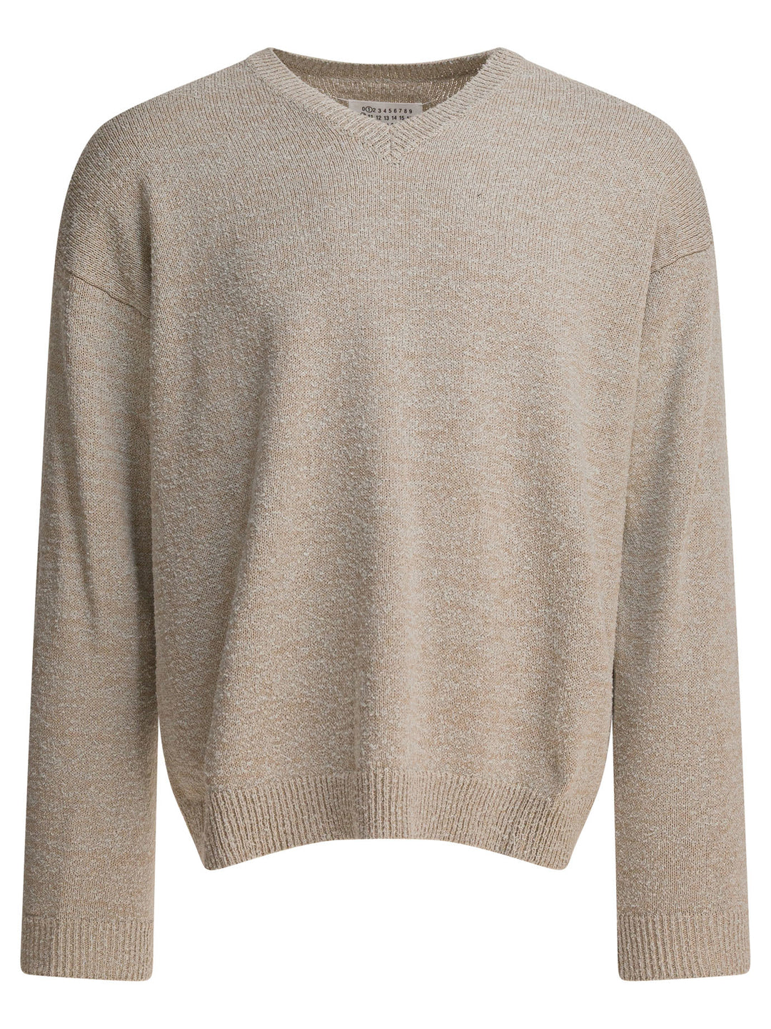 Maison Margiela Cotton Blend V-Neck Sweater Knitwear - Grey | d6c332bf63f682445c1a6997e7e86acacf9fea91