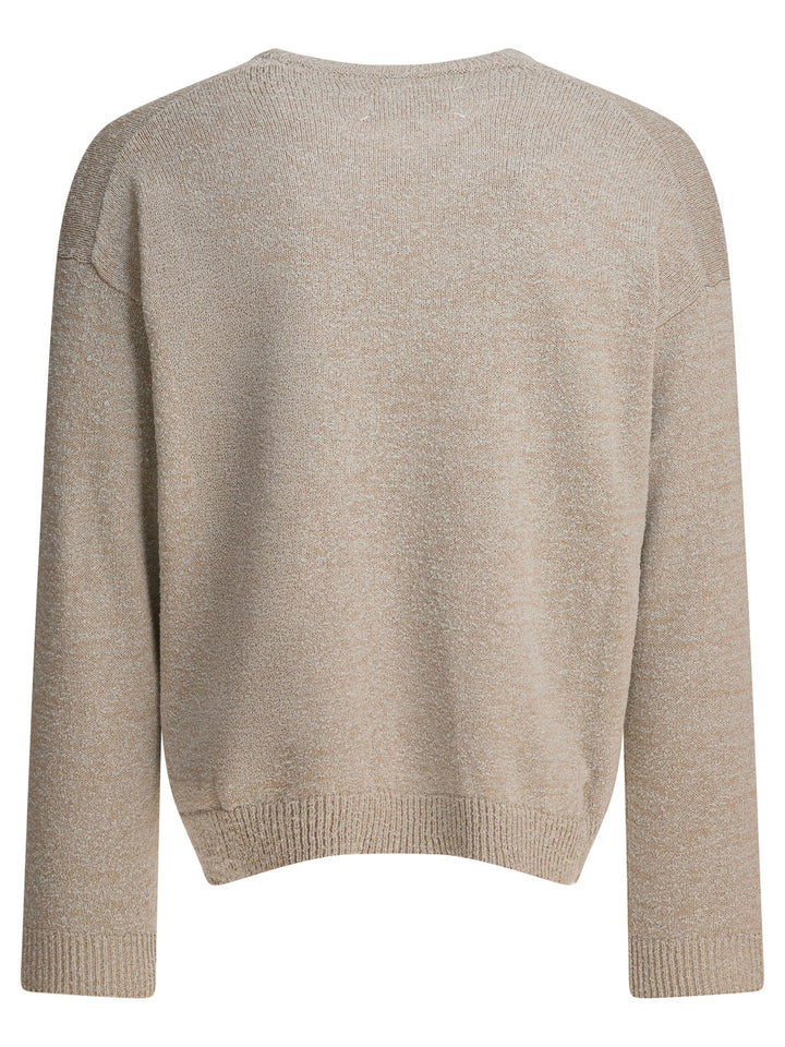 Maison Margiela Cotton Blend V-Neck Sweater Knitwear - Grey | c586a748dc23d3e2a6ff7c54a323ed95ca28ee0d
