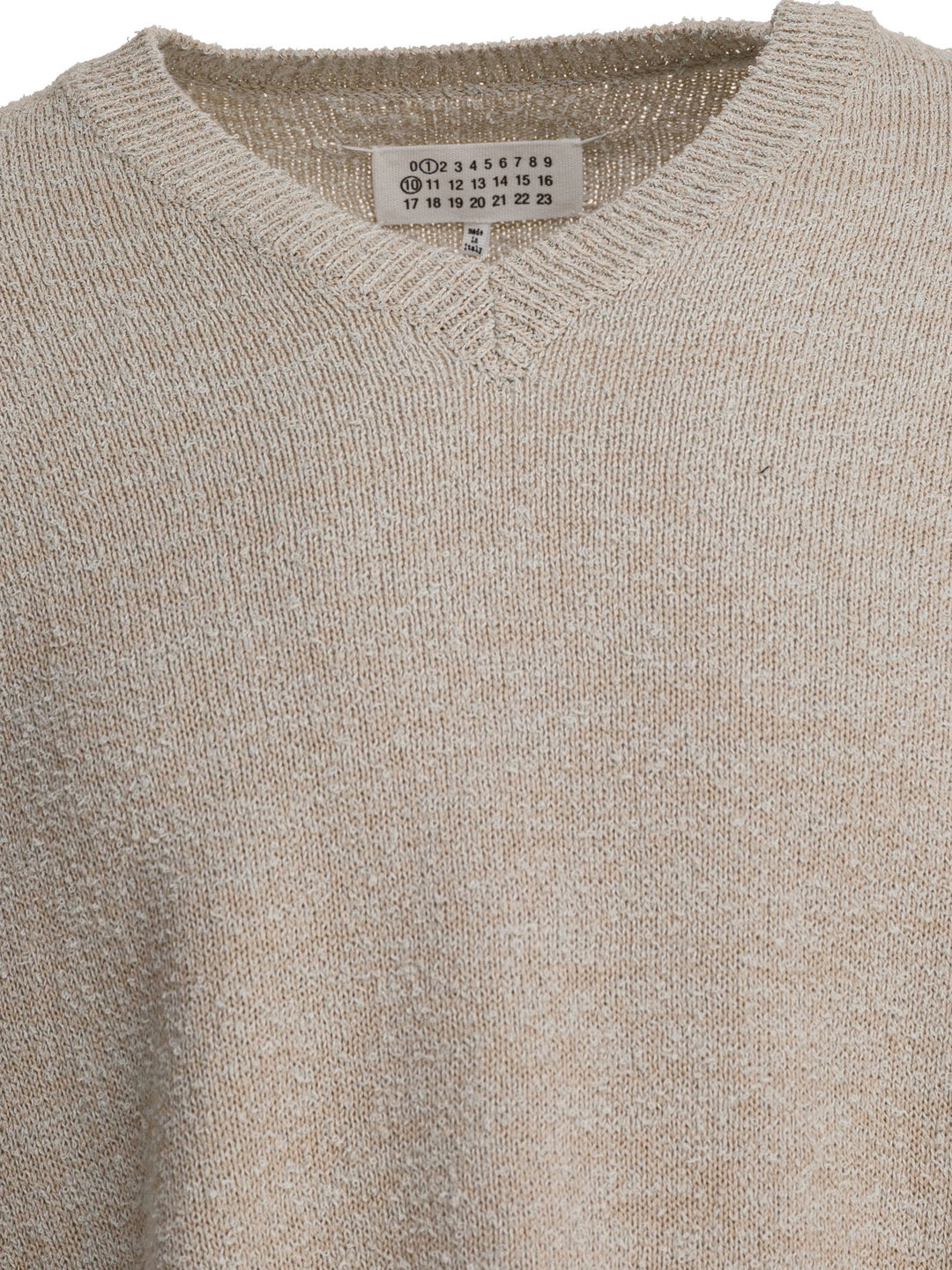 Maison Margiela Cotton Blend V-Neck Sweater Knitwear - Grey | e2bf546e4ee2837cb944e2f2c47a3cfac5e5e824