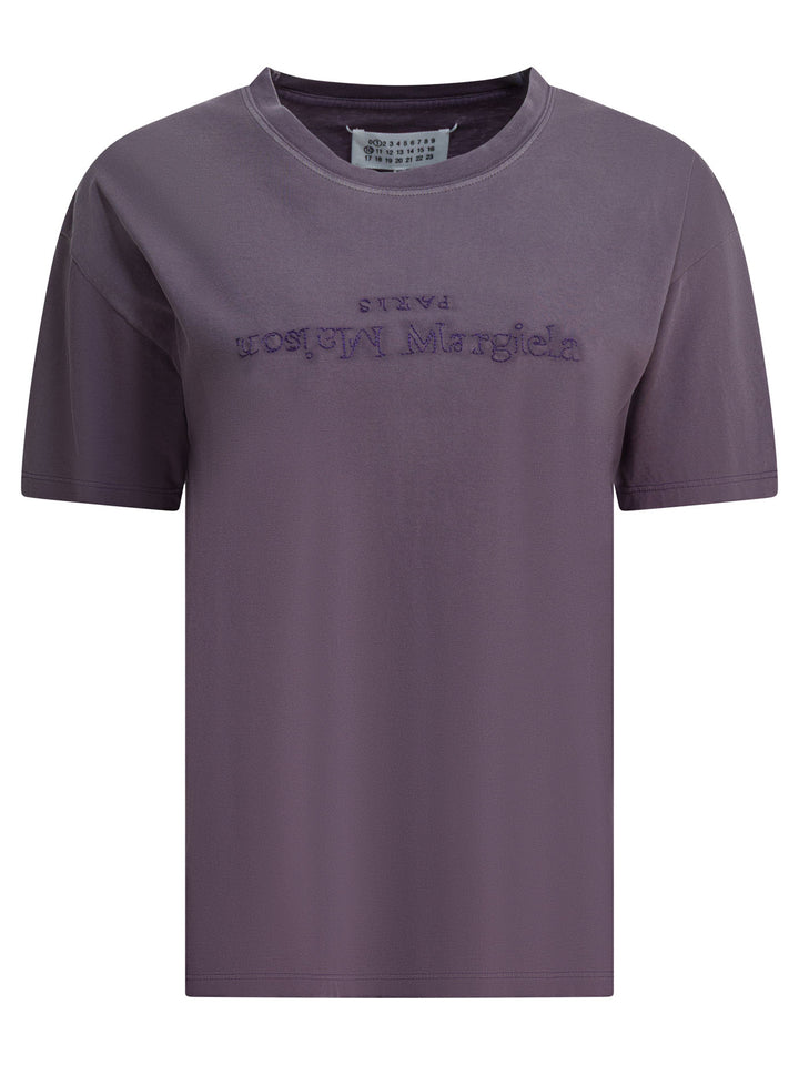 Maison Margiela T-Shirt With Reverse Logo T-shirts - Purple | 1c491f05372b3227edb287d4a62ab181de56e46e