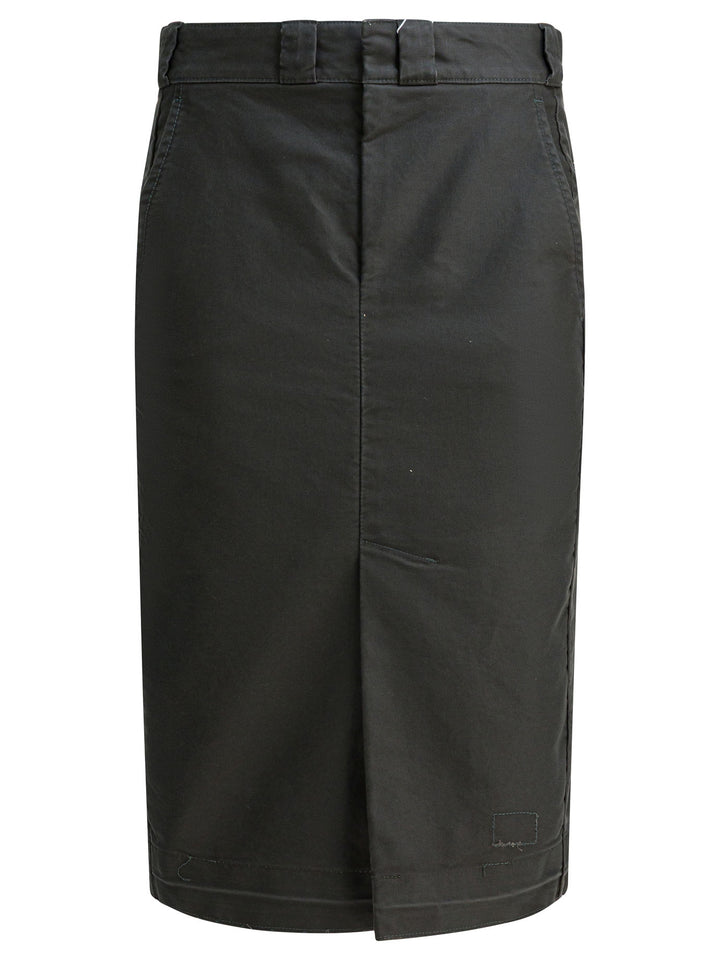 Maison Margiela Cotton Midi Skirt Skirts - Grey | bc29194b3d435e2b77c4e9bf0b852f216836188f