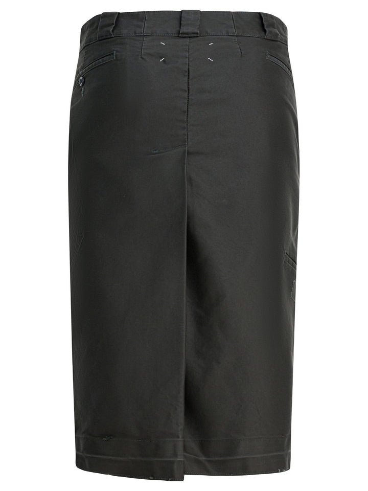 Maison Margiela Cotton Midi Skirt Skirts - Grey | 1e49982986fa65d339f9e95719c2f2621a6575f7