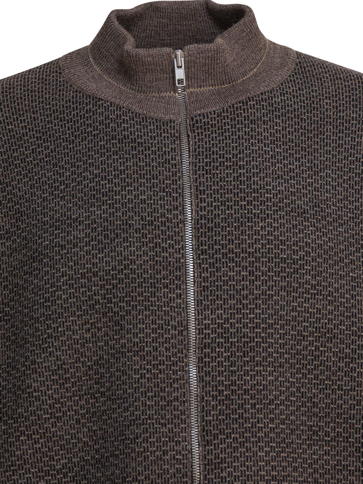 Maison Margiela Wool Zipper Sweater Knitwear - Grey | 6381d778f849406b16002ca1985aa49d2264f936