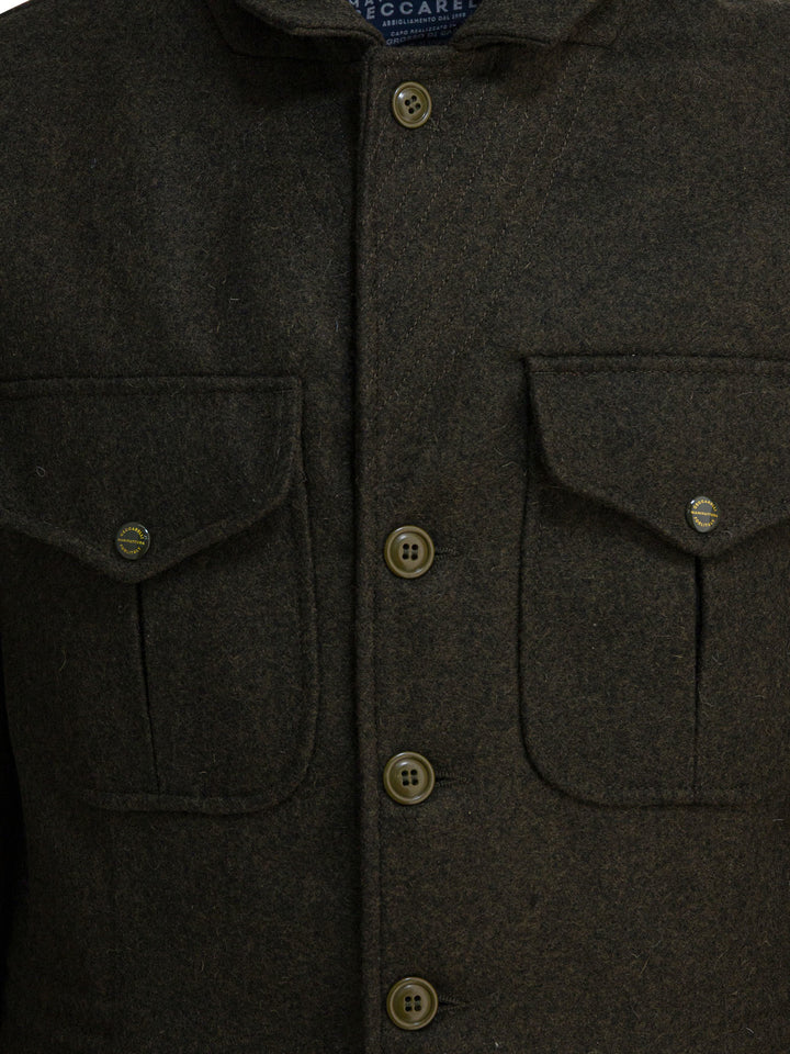 Manifattura Ceccarelli Virgin Wool Short Coat Jackets and Coats - Green | 3b665d3642b2915b48514aa274f23624c7728b3e