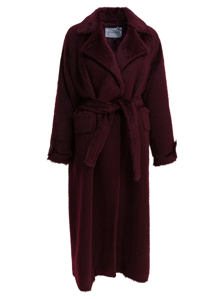 Max Mara Alpaca And Wool Long Coat Jackets and Coats - Bordeaux | 4260d2461437d0b53d4cc153b22c0d3f1a3cc670