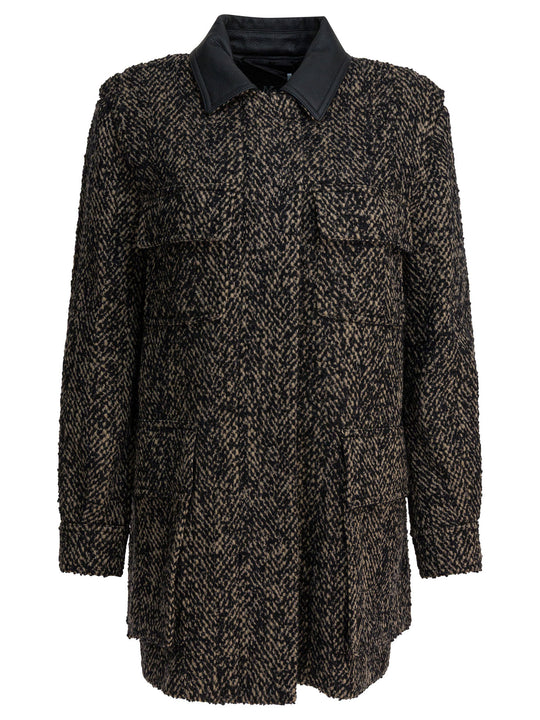 Tweed Wool Coat Jackets And Coats Brown