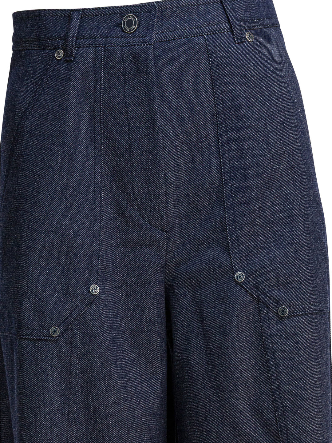 Max Mara Denim-Effect Wool Pants Trousers - Blue | 36e420a47998106657a84f682bd03aab652bc7a9