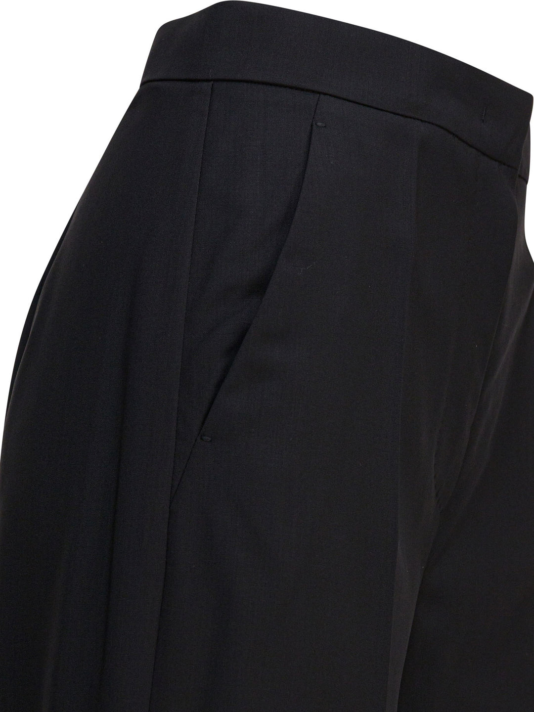 Max Mara Light Wool Straight Trousers - Black | a371b700a4f434ca32bca3b27ff1a45a0dd26c2d