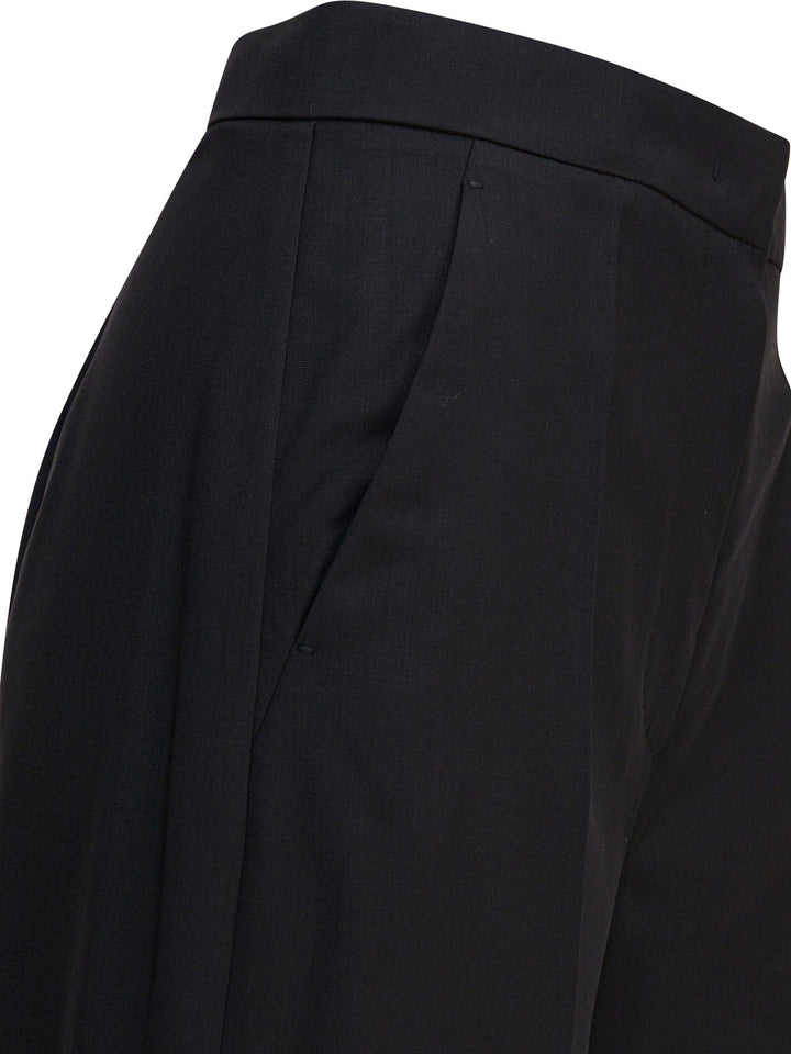 Max Mara Light Wool Straight Trousers - Black | a371b700a4f434ca32bca3b27ff1a45a0dd26c2d