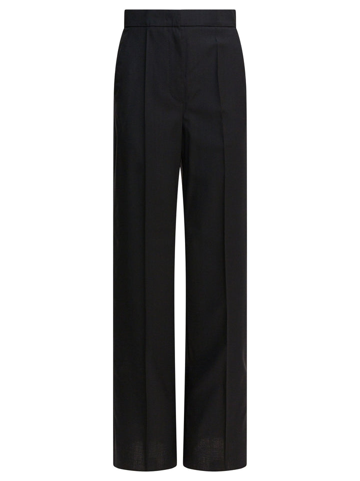 Max Mara Light Wool Straight Trousers - Black | 7fafe1754756410e908d5bbc5470a2538985b64a