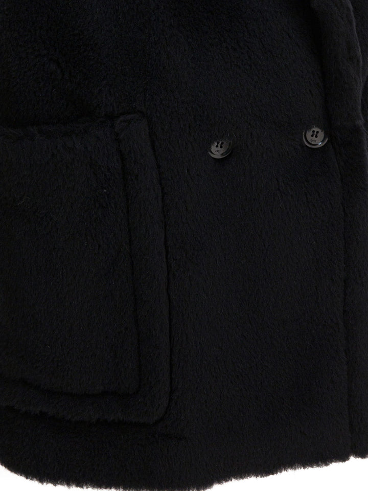 Max Mara Sleeveless Teddy Jacket In Alpaca And Wool Jackets and Coats - Black | f637afad4fbfc2b6334a53fcd51bf66efd7e55c5