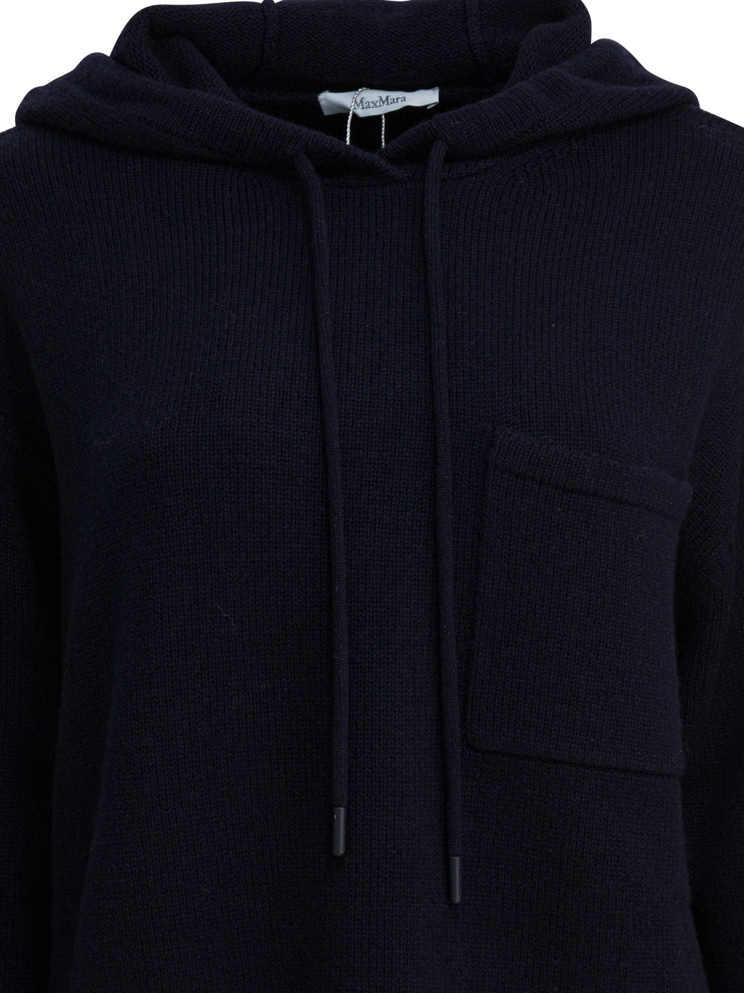 Max Mara Wool And Cashmere Hooded Sweater Knitwear - Blue | 2f934da33721b2722dd92aae26f766765d2c1b6b