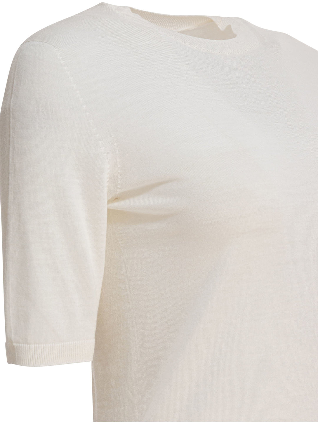 Max Mara Basic Wool Sweater T-shirts - White | cf4837f9e2359f8fb6f0e08ca20eebdae5a303e7