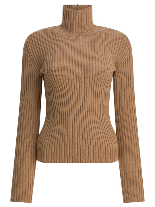 Wool And Cashmere Turtleneck Sweater Knitwear Beige