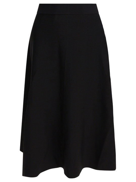 Flared Midi Skirt Skirts Black