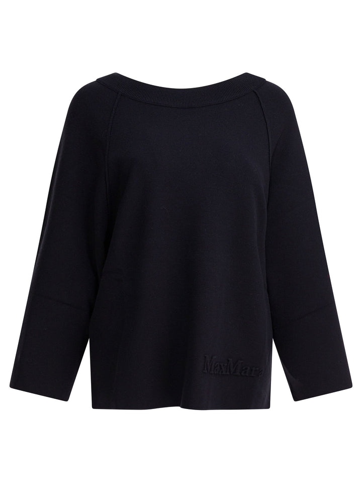 Max Mara Pure Viscose And Wool Over Sweater Knitwear - Blue | b19718fc8b1d397f06c3886187c46432934a11af