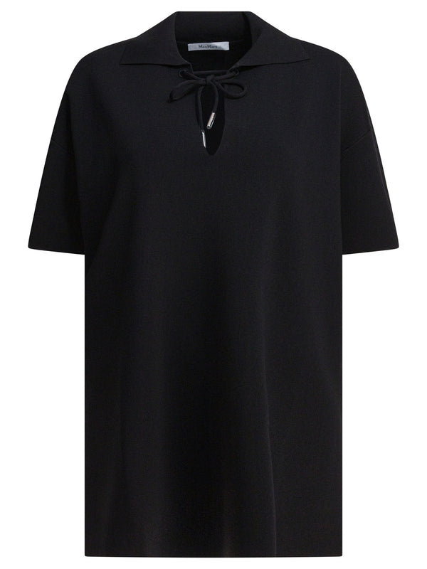 Short-Sleeved Viscose Crepe Shirt Shirts Black