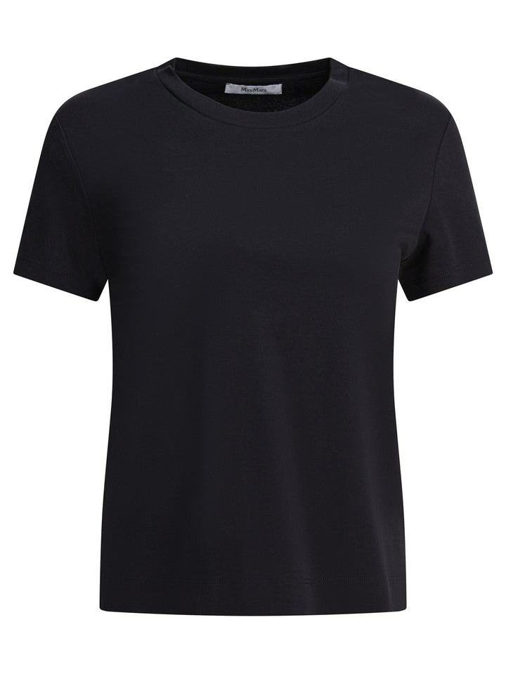 Max Mara Pure Short-Sleeved Cotton T-Shirt T-shirts - Black | f1503b3fb8c9e542e59a9811f47fc28e4fc2c4d9