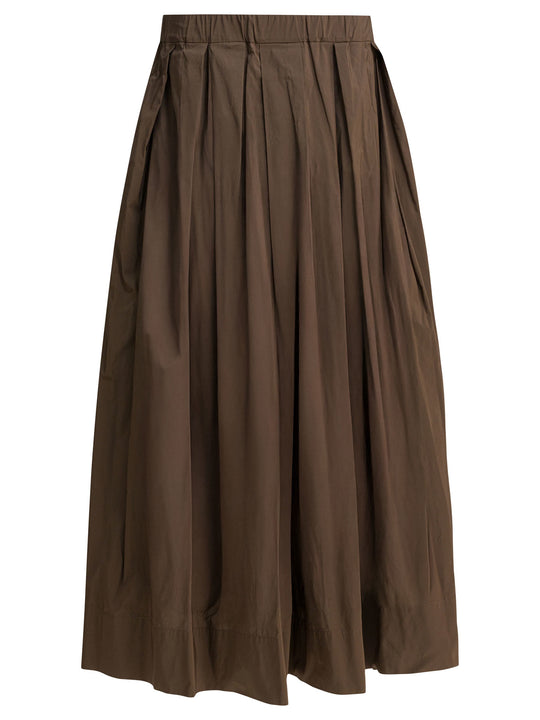 Long Flared Skirt Skirts Brown
